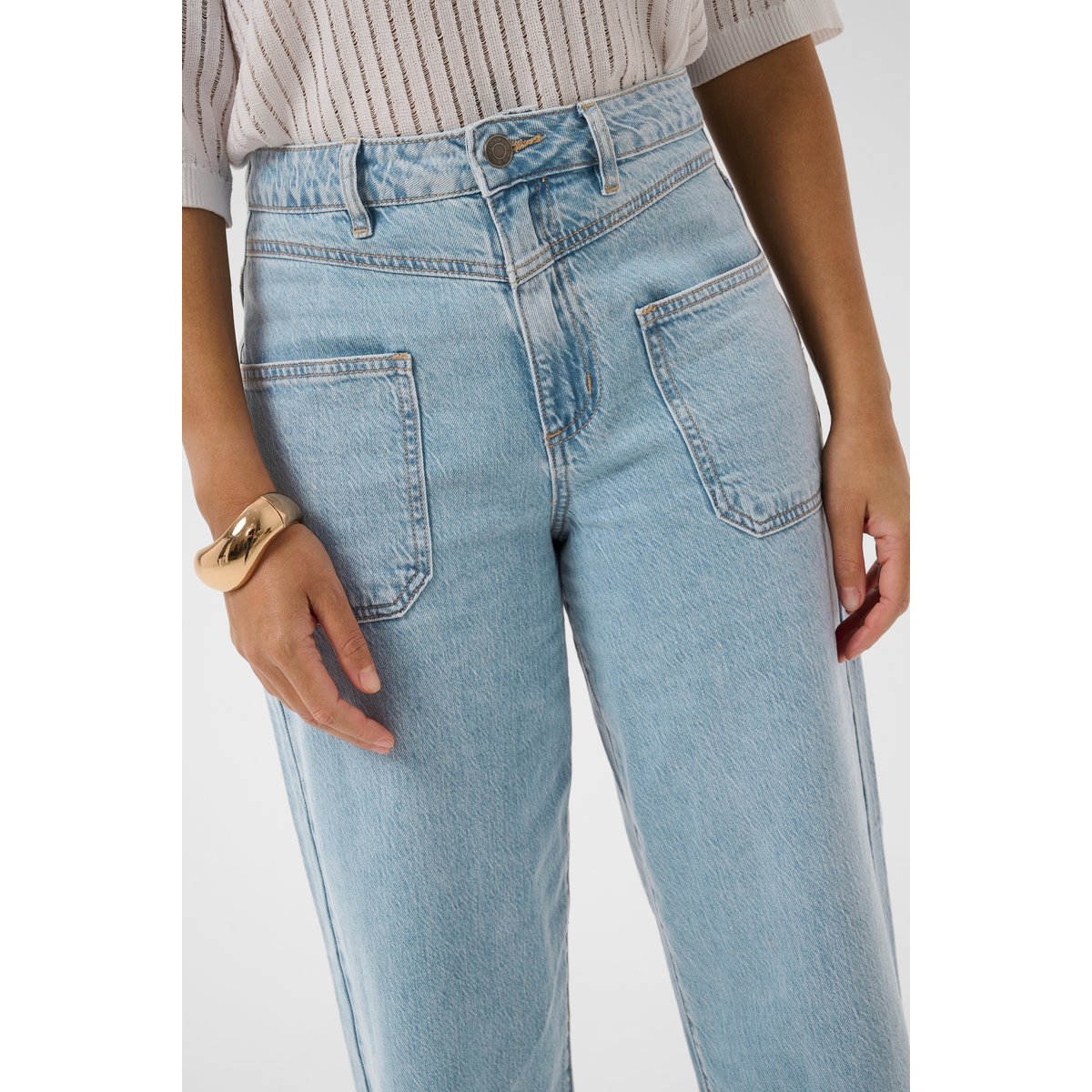 Jeans bleu light blue washed denim, KAFFE