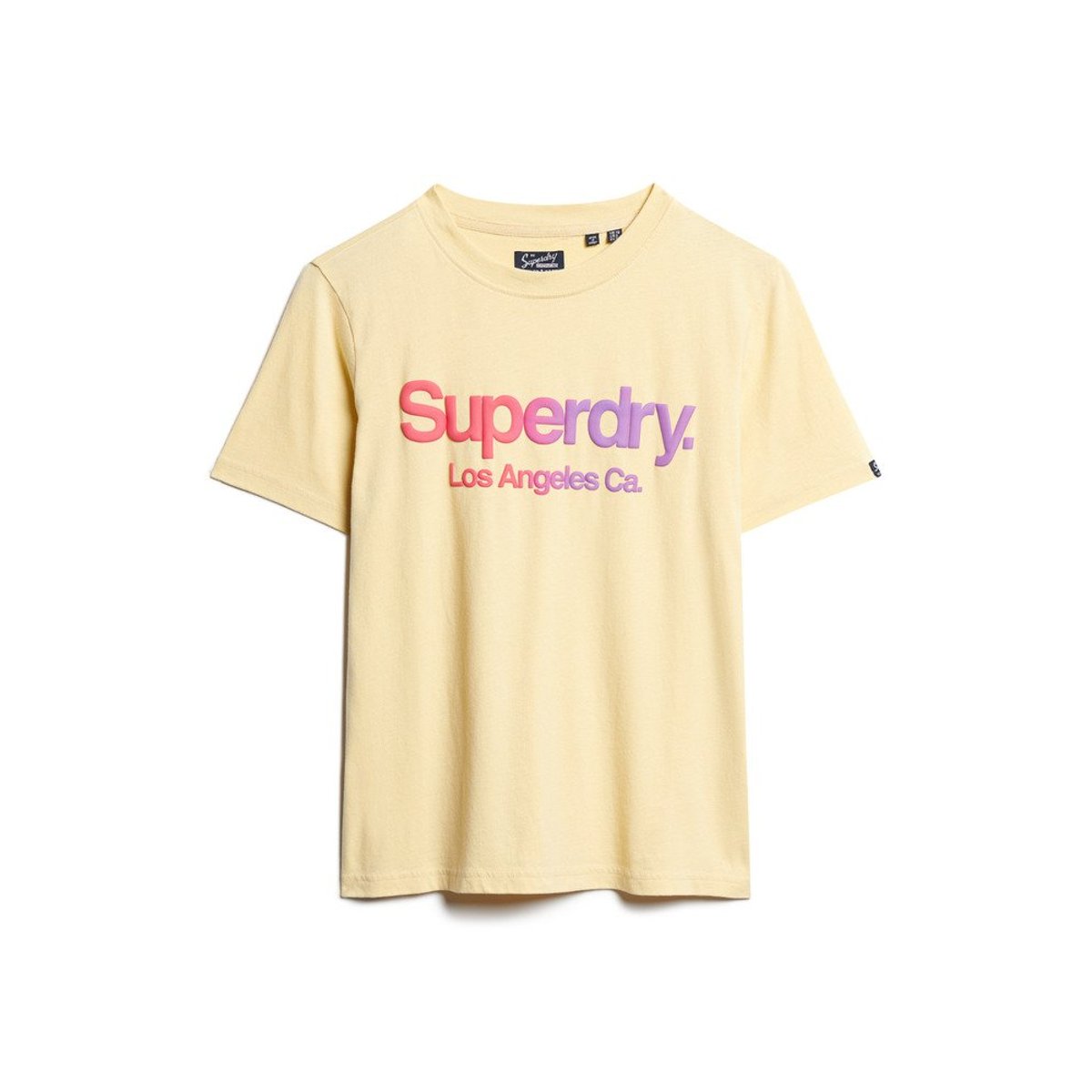 T-shirt ton sur ton Rainbow Core jaune usé, SUPERDRY