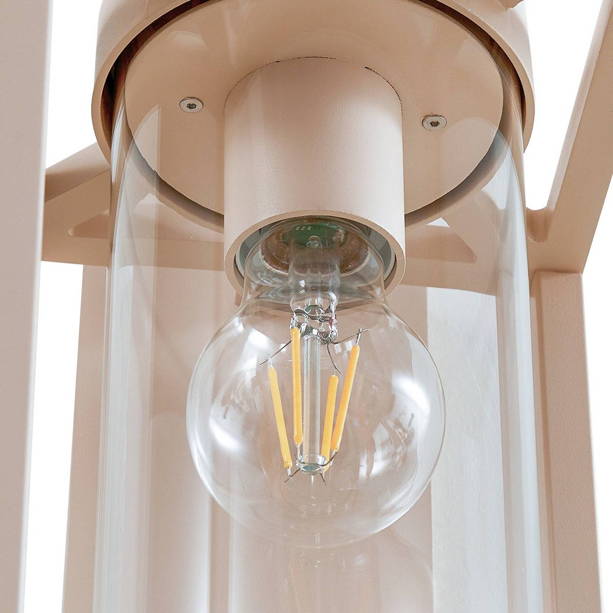Applique extérieure en aluminium moderne beige, LUCANDE