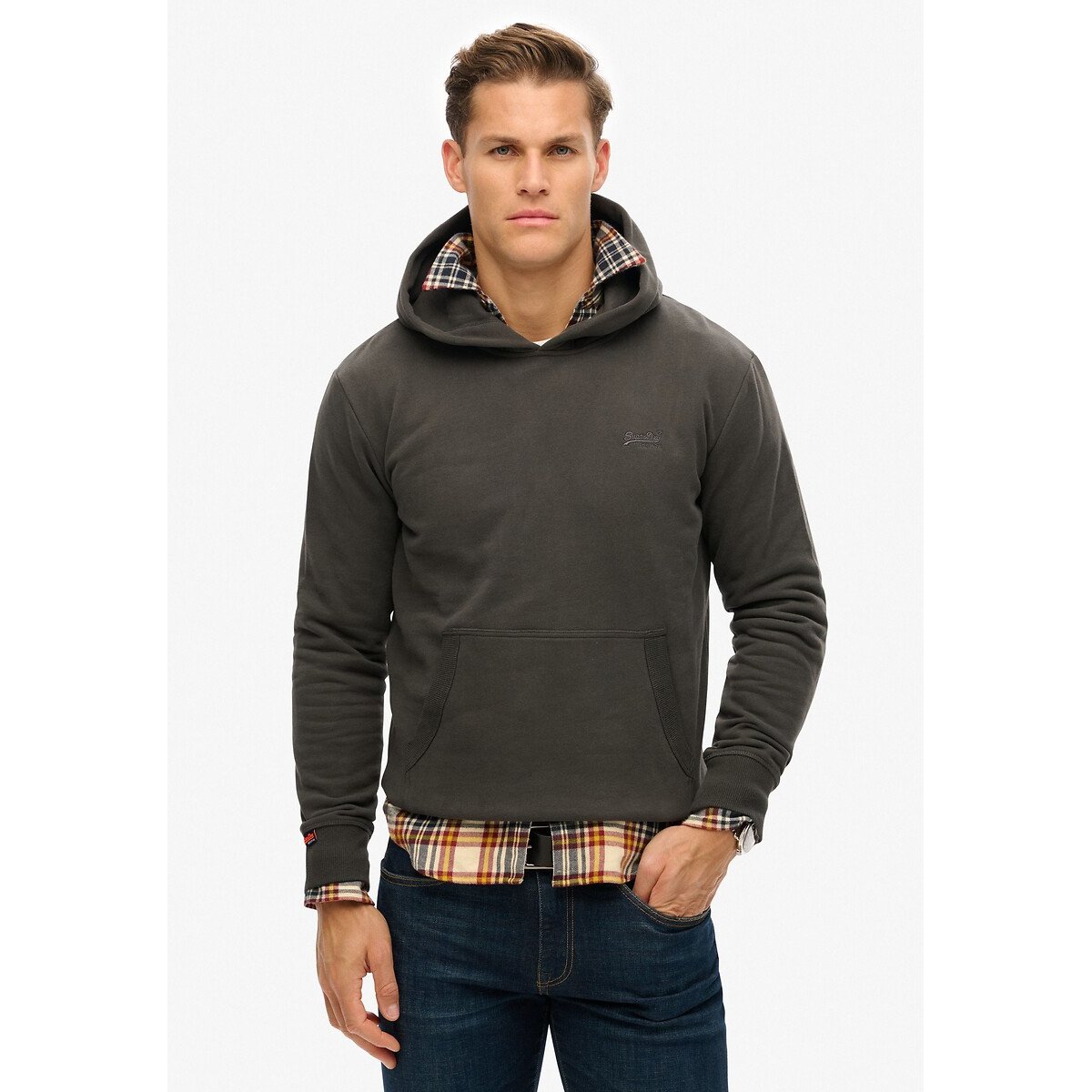 Sweat à capuche noir, SUPERDRY