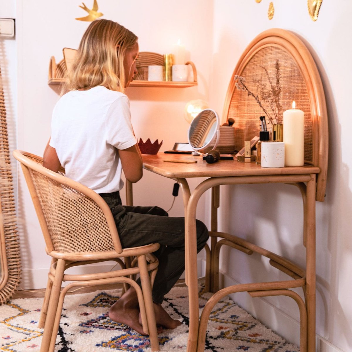 Bureau / coiffeuse rotin et cannage naturel - GILI autres, SAUDARA COLLECTIONS