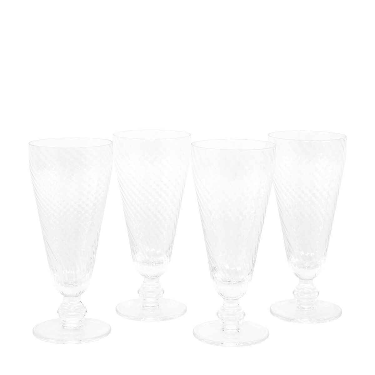 Set of 4 Vela Champagne Flutes in Clear transparent, ÉDITÉ