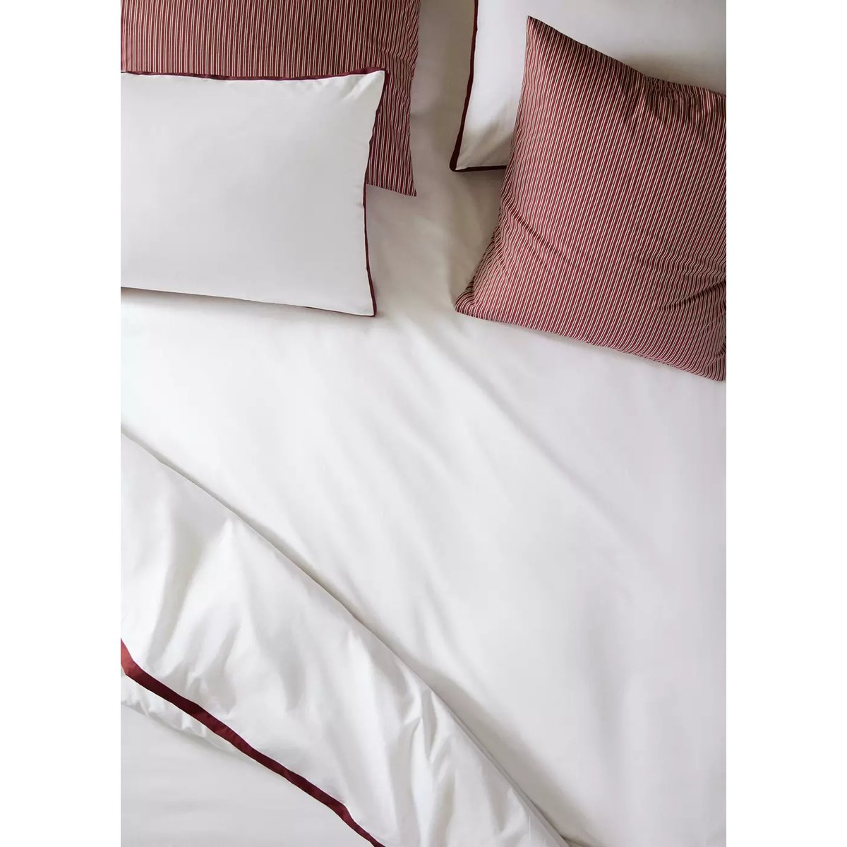 Housse de couette coton détail contrastant lit 180 cm blanc, MANGO HOME