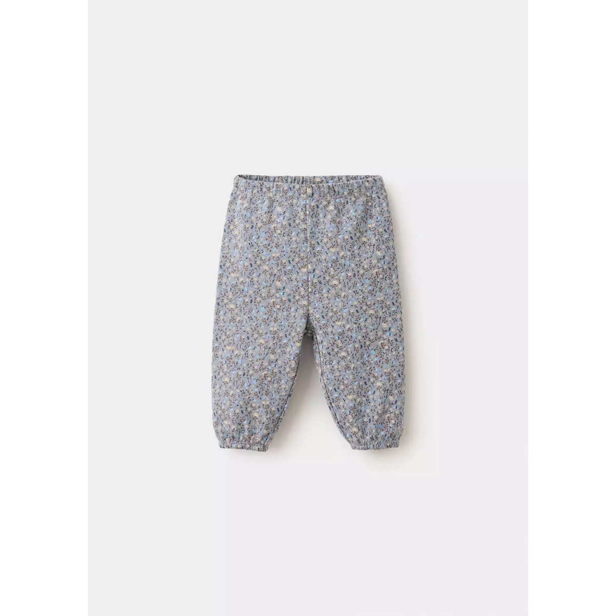 Pantalon jogger imprimé à fleurs bleu, MANGO BABY