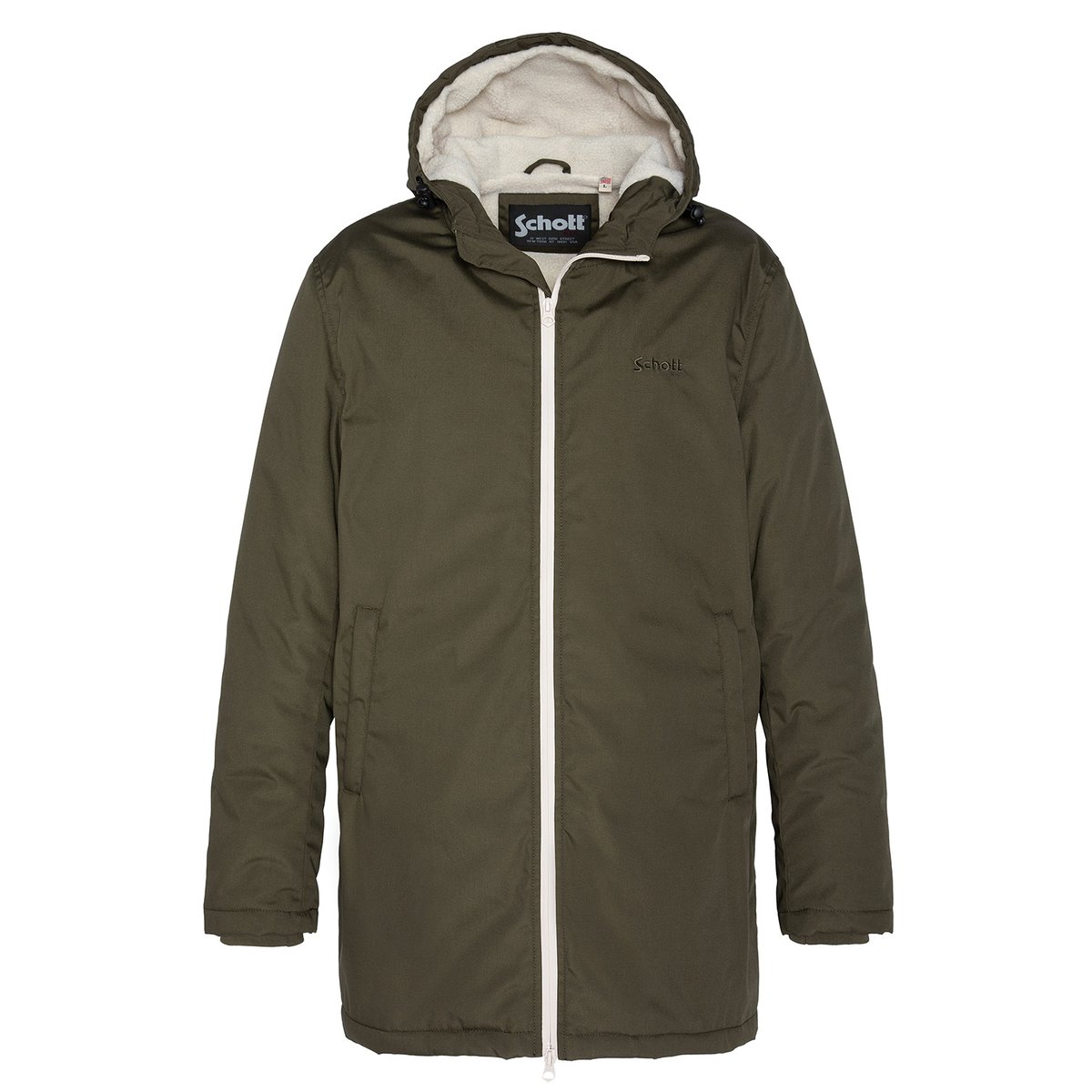 Coupe-vent long BLUSTER doublé sherpa bleu marine, SCHOTT