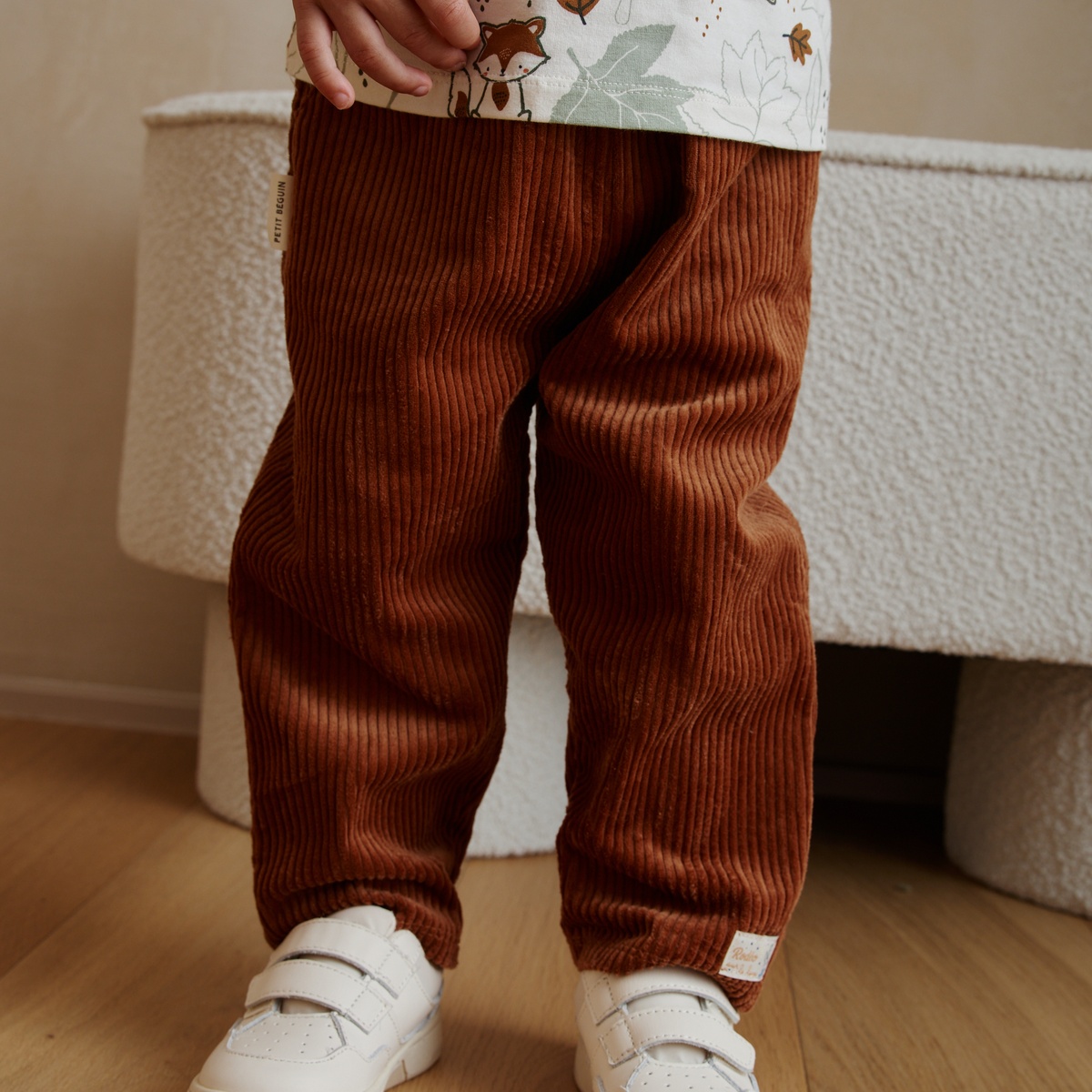 Pantalon bébé en velours côtelé Moka marron, PETIT BEGUIN