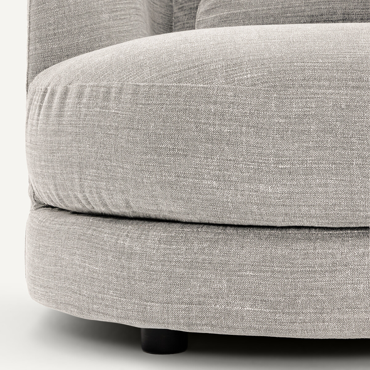 Linkes, abgerundetes, modulares Halbsofa aus Baumwolle und Leinen, TIBERIO beige, AM.PM
