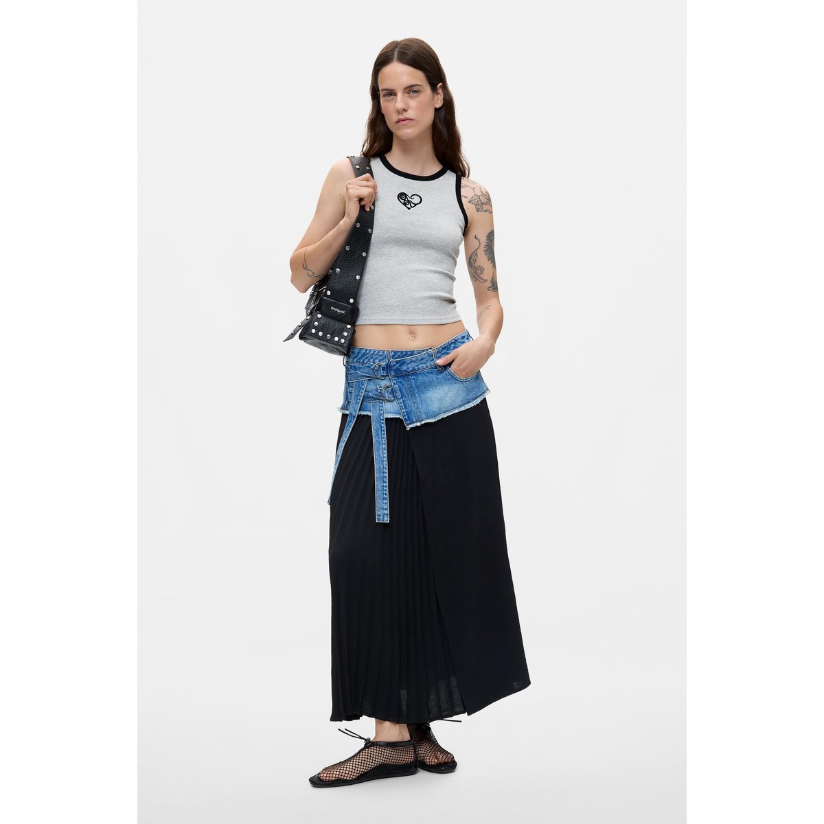 Débardeur 100 % coton gris, DESIGUAL