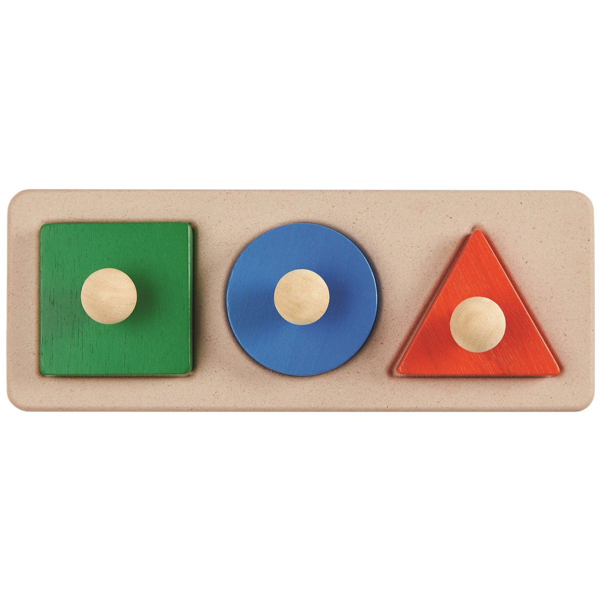 Puzzle à encastrer vert, bleu, rouge, PLAN TOYS
