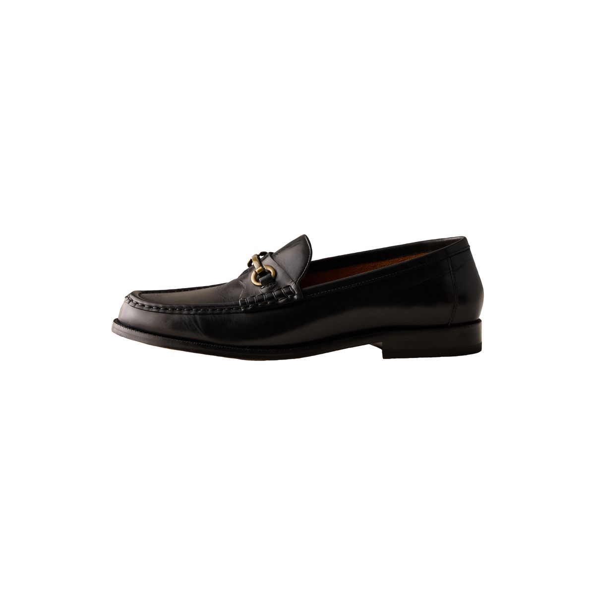 Mocassins à semelle en cuir et mors signature noir, NEXT