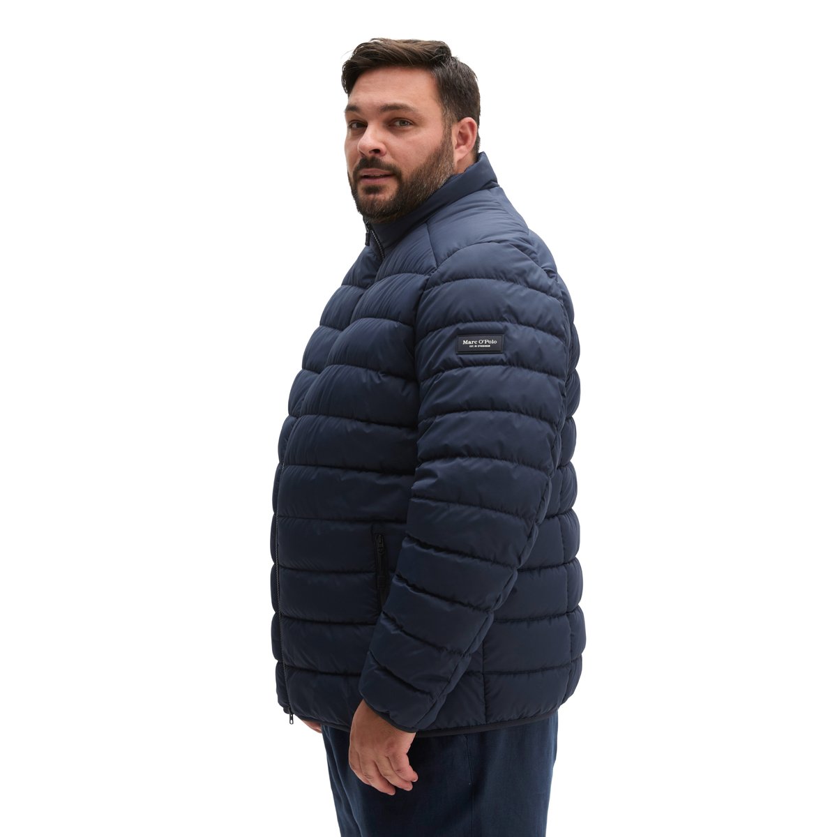 Veste matelassée regular en qualité légère et imperméable bleu foncé, MARC O'POLO