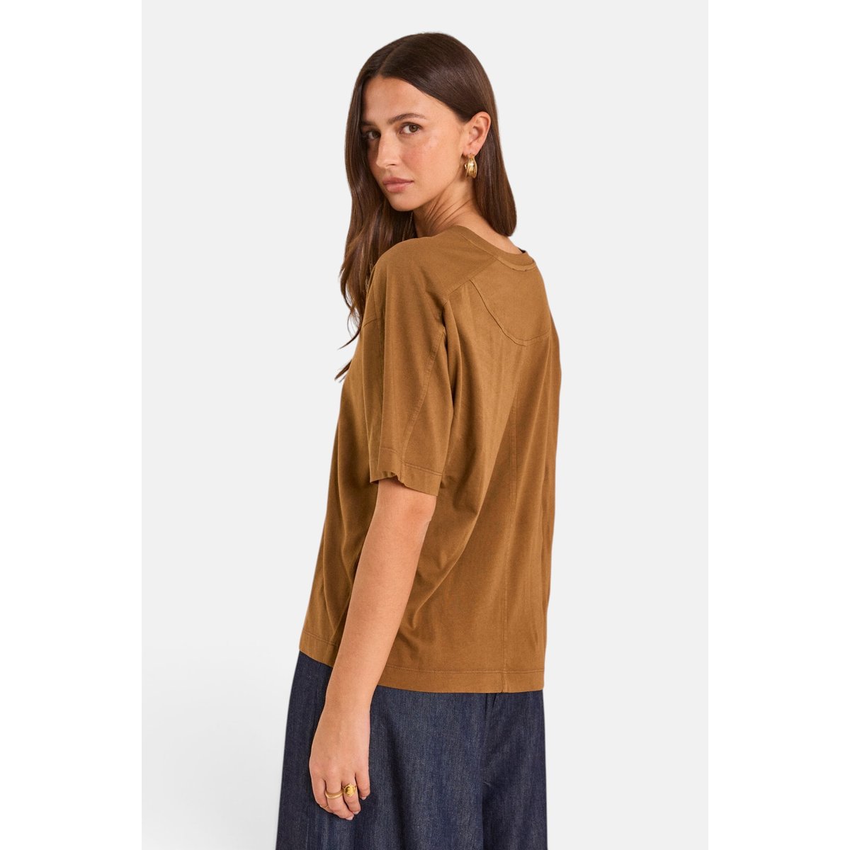 T-shirt à manches 3/4 en coton TED tabac, Maison 123