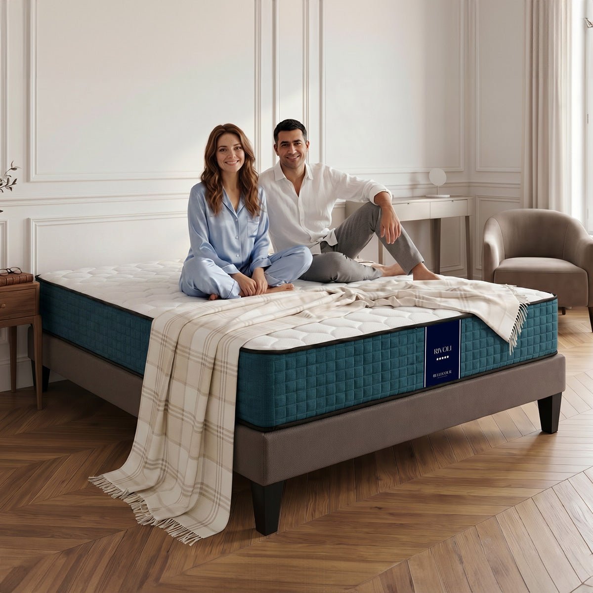 Matelas Mémoire de forme 26 cm RIVOLI blanc, BELLECOUR