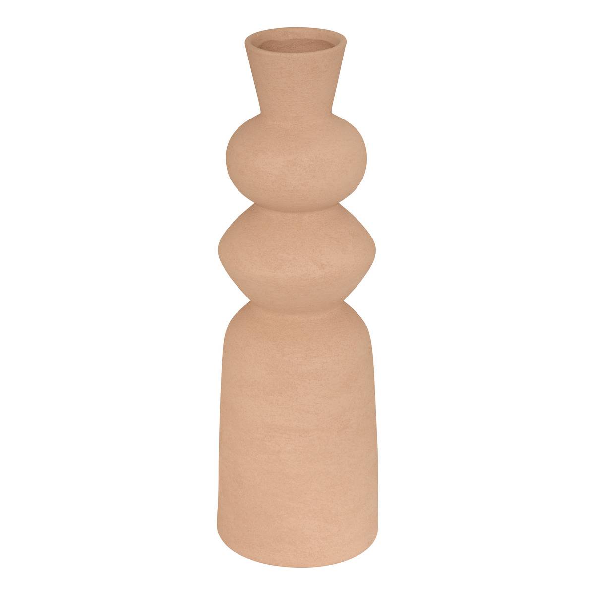 Vase totem élancé en dolomite EZIA marron tonka, ATMOSPHERA