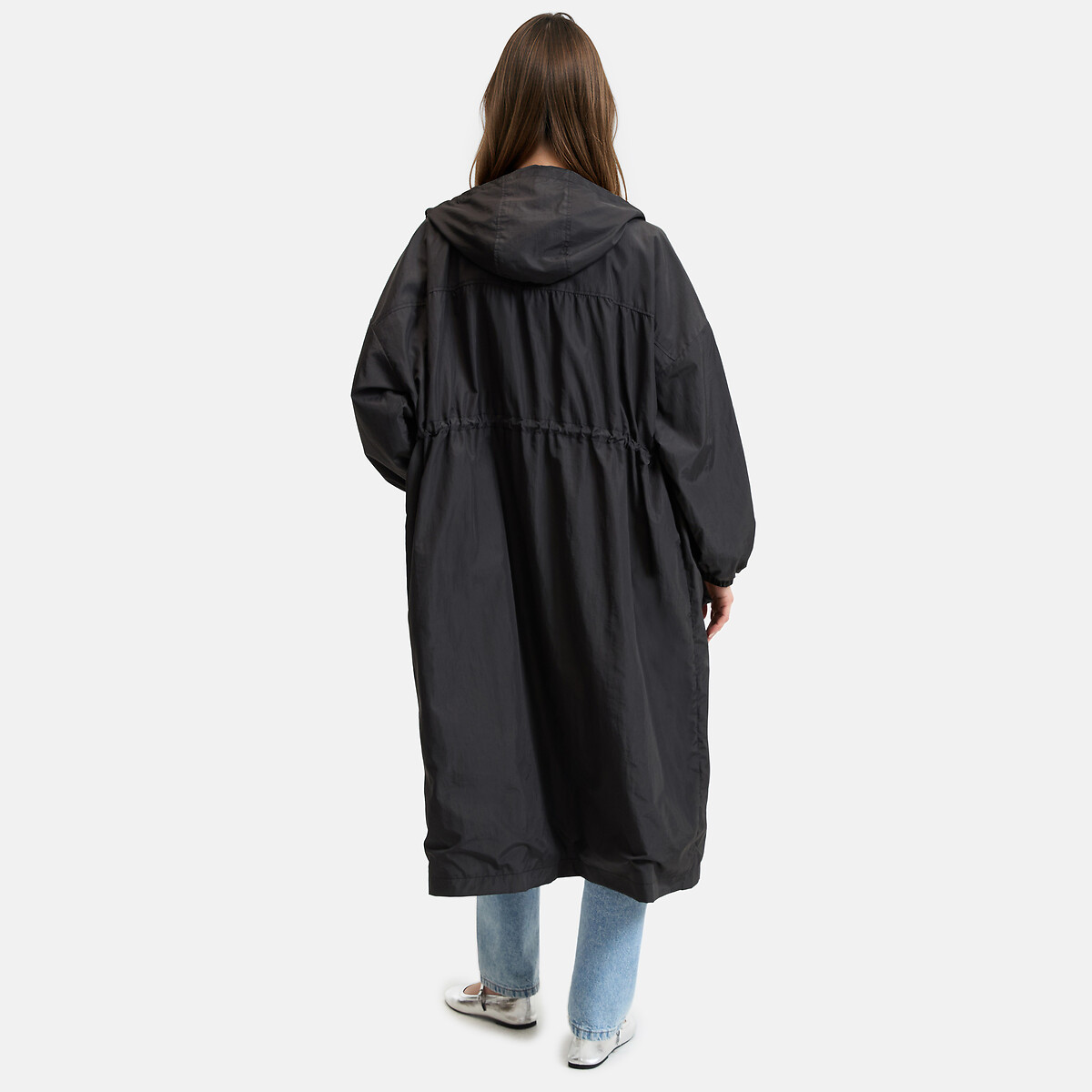 Light Mid-Length Windbreaker with Fixed Hood and Zip-Up Fastening For Mid-Season carbon grey, LA REDOUTE COLLECTIONS