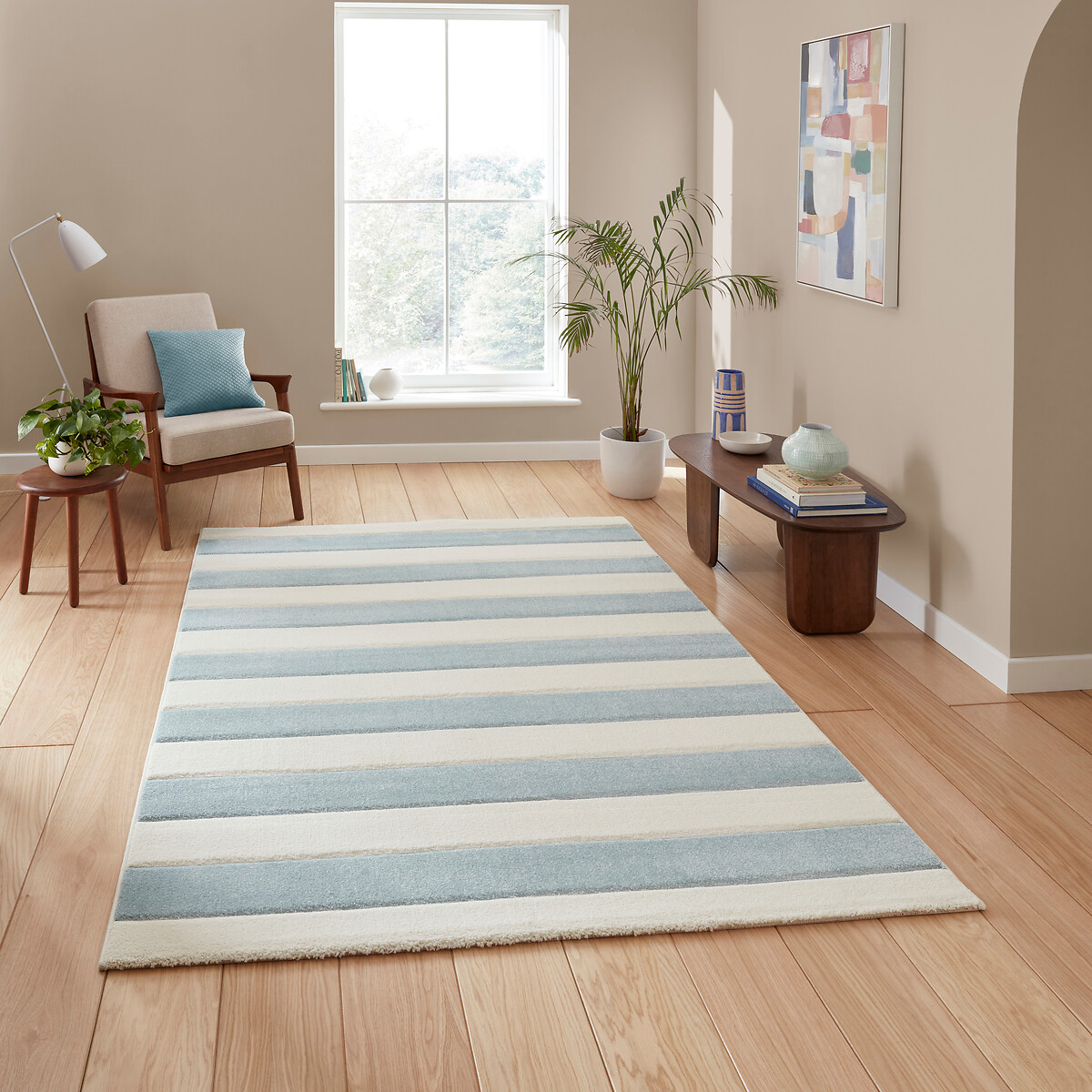 Catherine Lansfield Cove Stripe Modern Linear Rug light blue, CATHERINE LANSFIELD