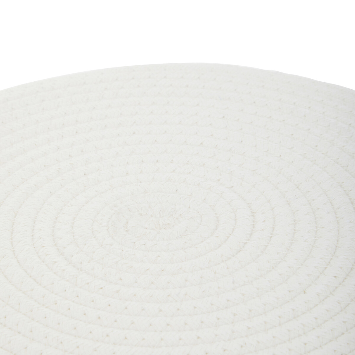Boho Cotton Rope Dining Stool with Wood Legs white, SO'HOME