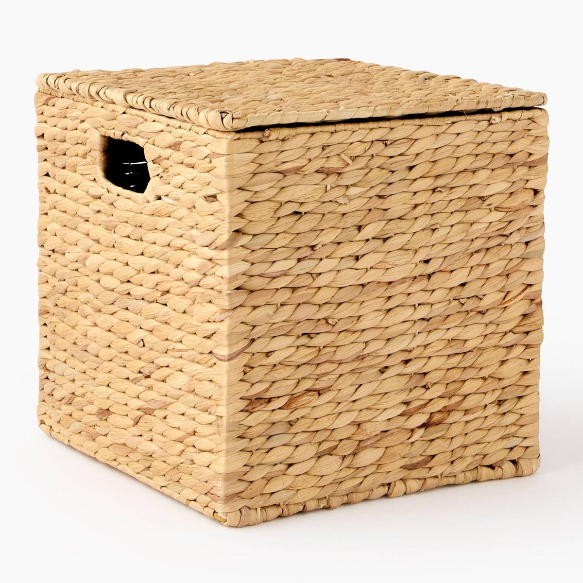 Coffre carré, 32x32x32cm, jacinthe d eau naturelle beige, MONOPRIX MAISON
