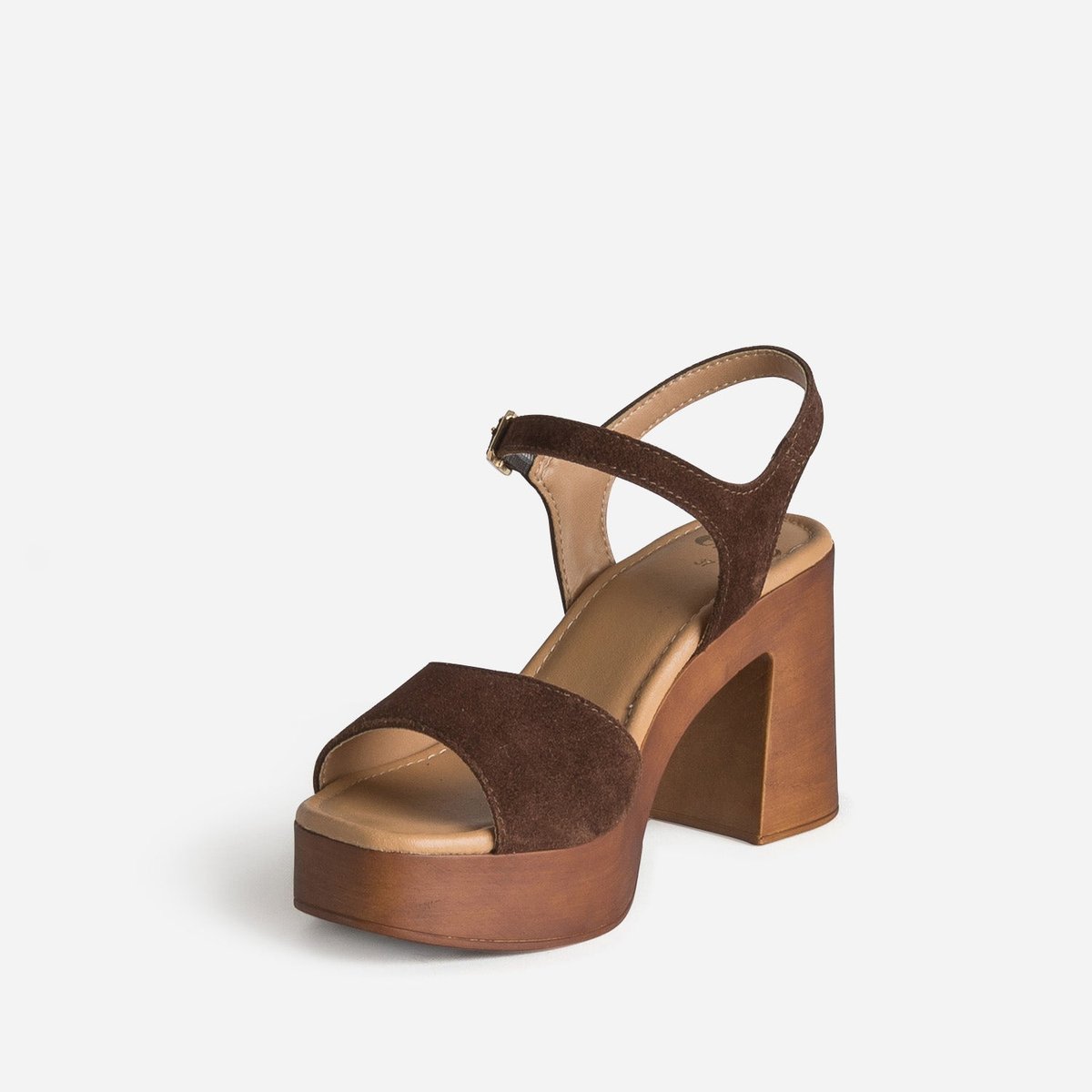 Sandale À Talon en cuir GENESIA. marron, ERAM