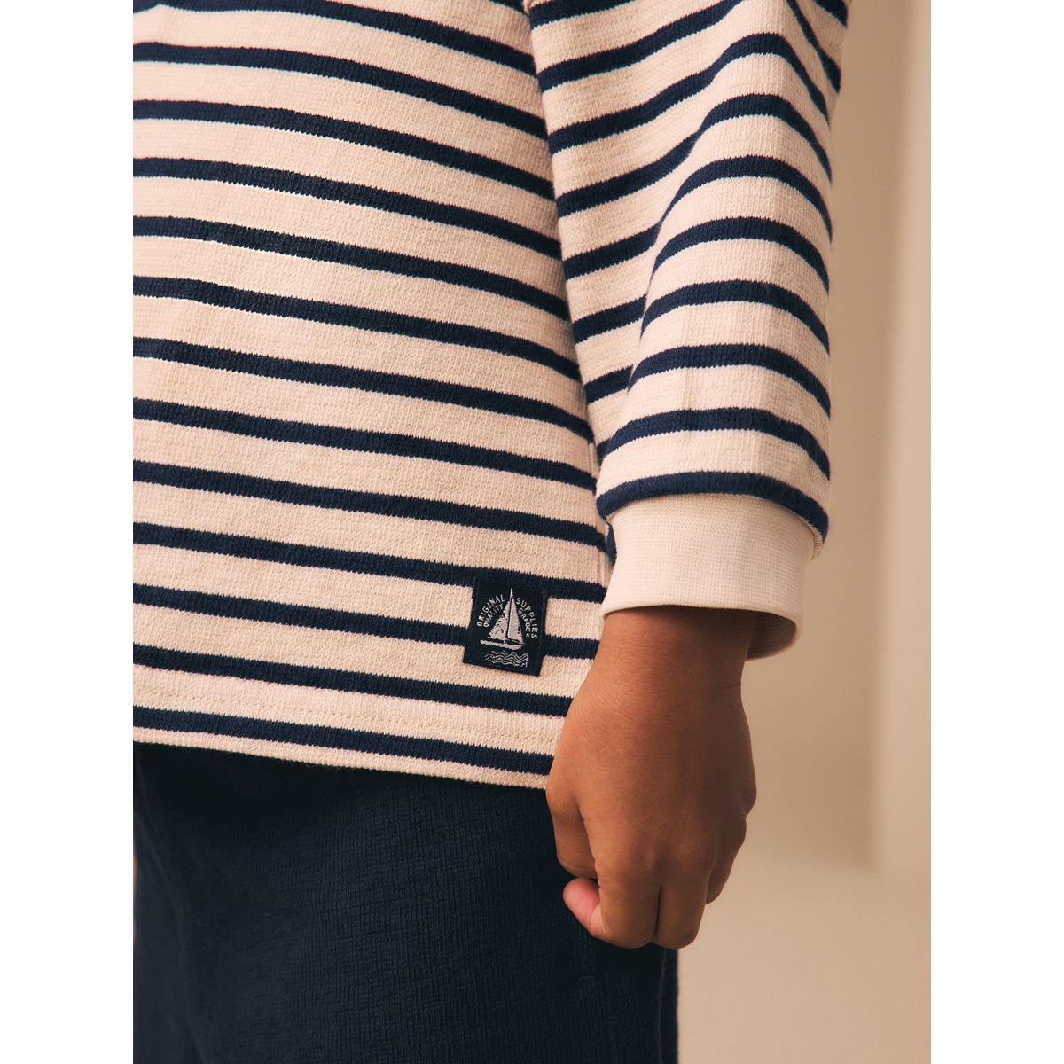 Ensemble short et sweat texturé rayures blanches écru, NEXT