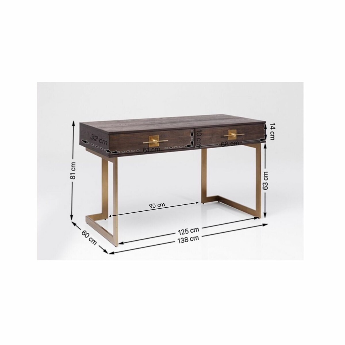 Scrivania Osaka 138x60cm marrone, KARE DESIGN