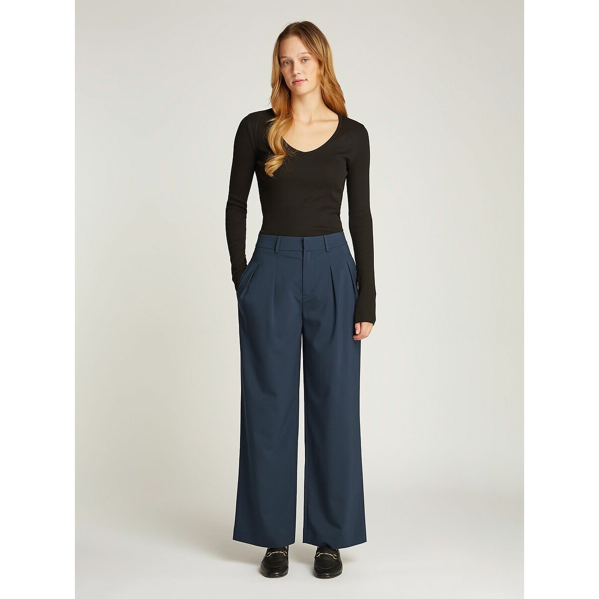 Pleat Front Trousers with Wide Leg 90005821, CALVIN KLEIN JEANS