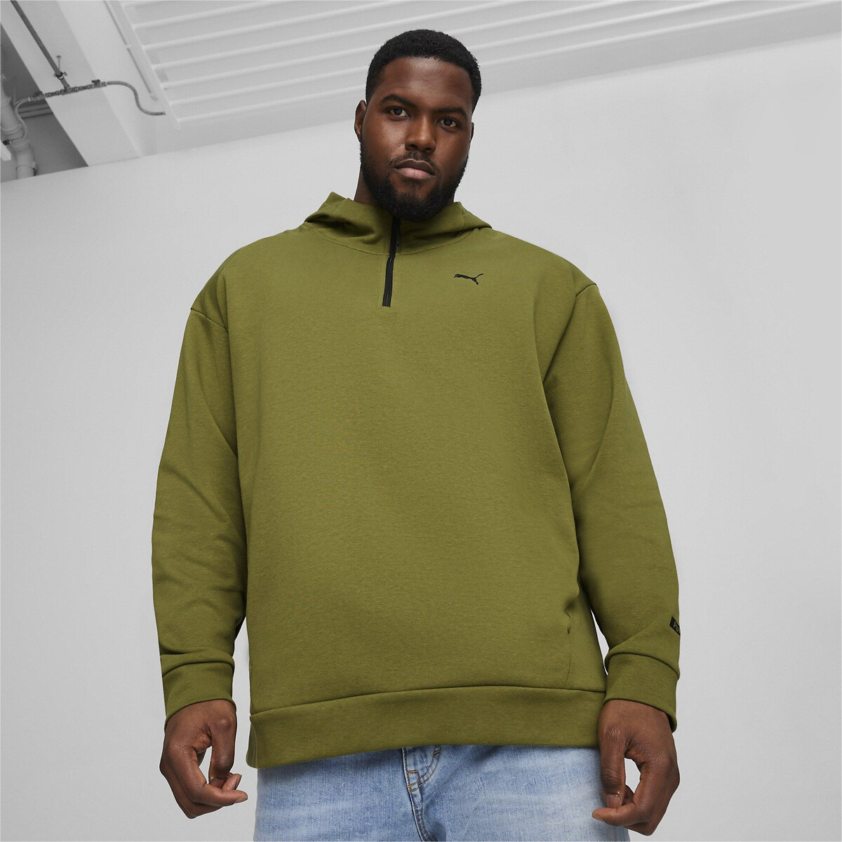 Sweat demi-zippé RAD/CAL vert olive, PUMA
