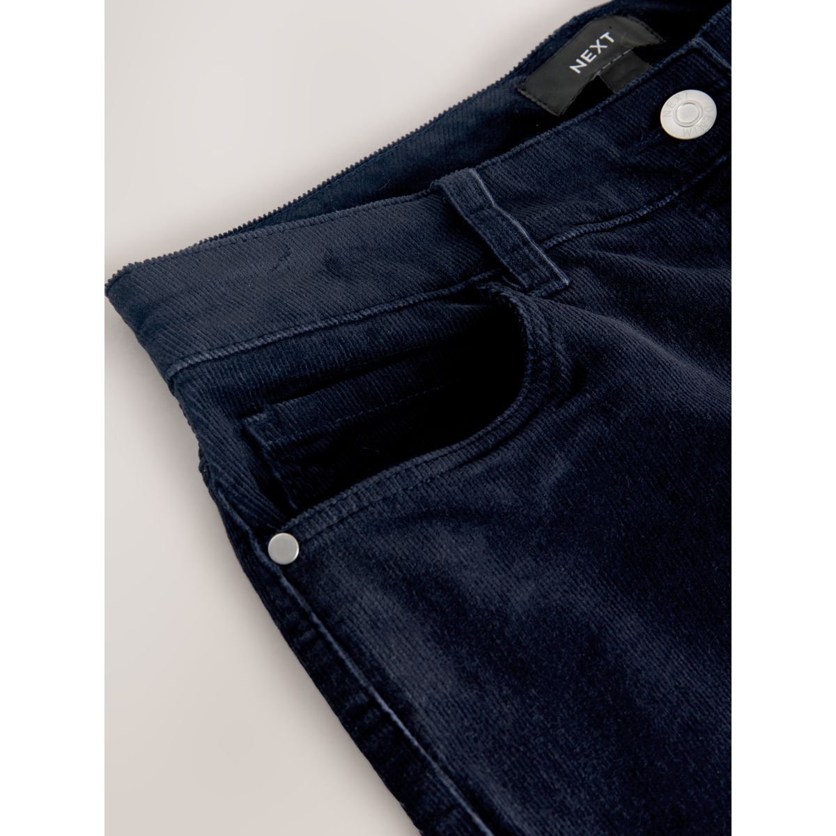 Pantalon skinny en velours côtelé bleu marine, NEXT