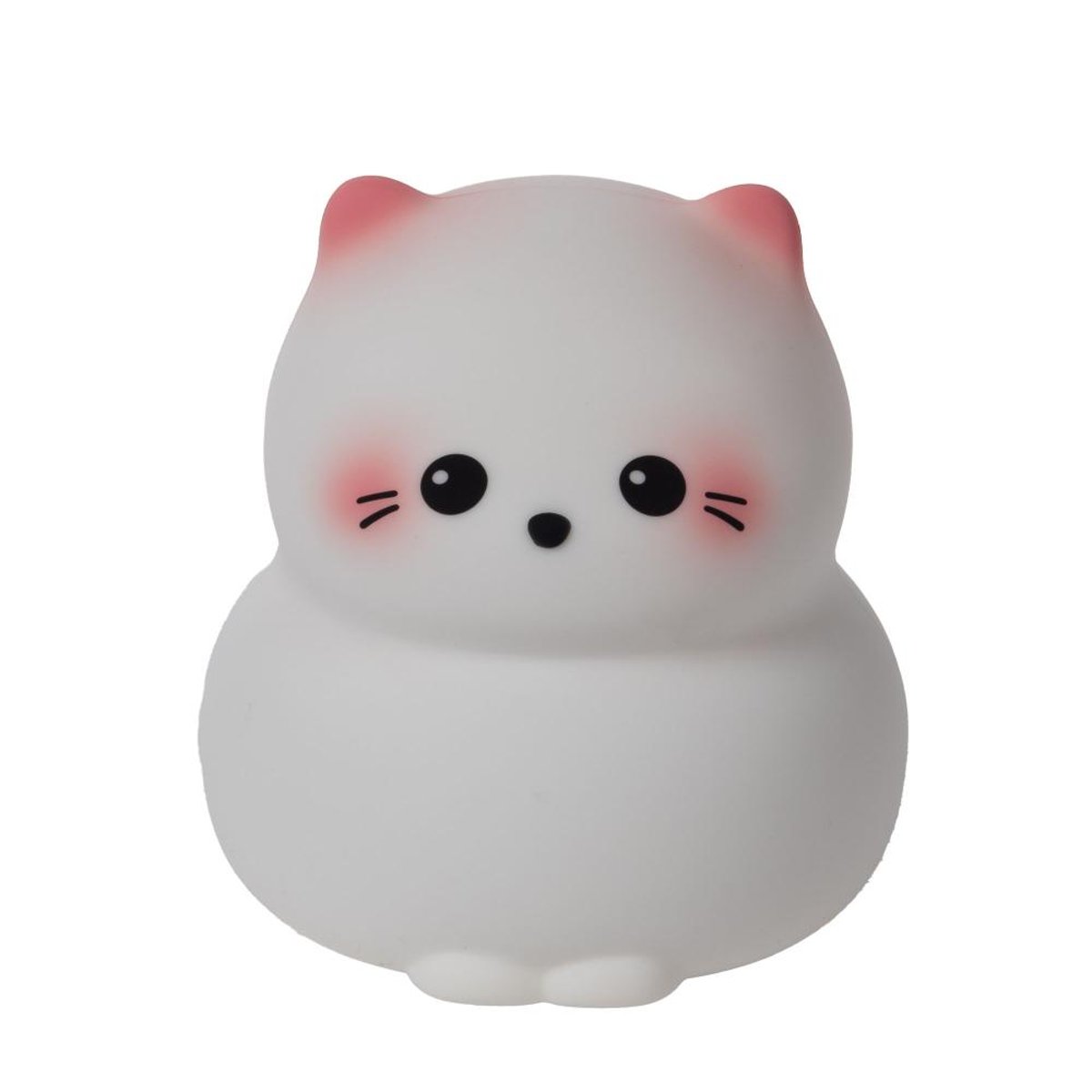 Veilleuse Chat blanc en silicone - Rechargeable crème / ivoire, AMADEUS