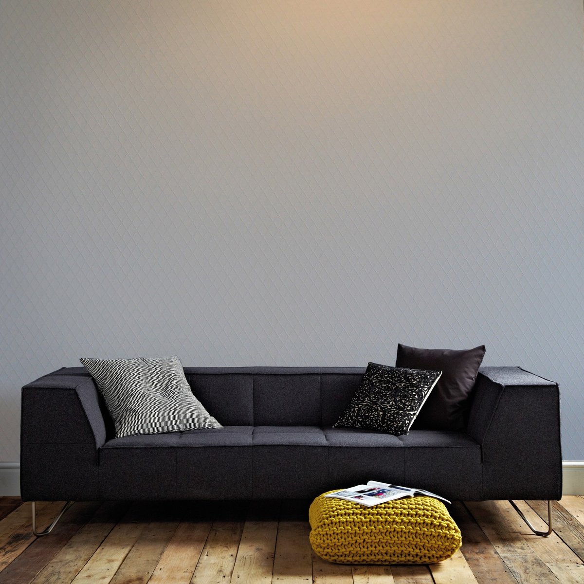 Papier peint Losanges Relief gris, SUPERFRESCO EASY