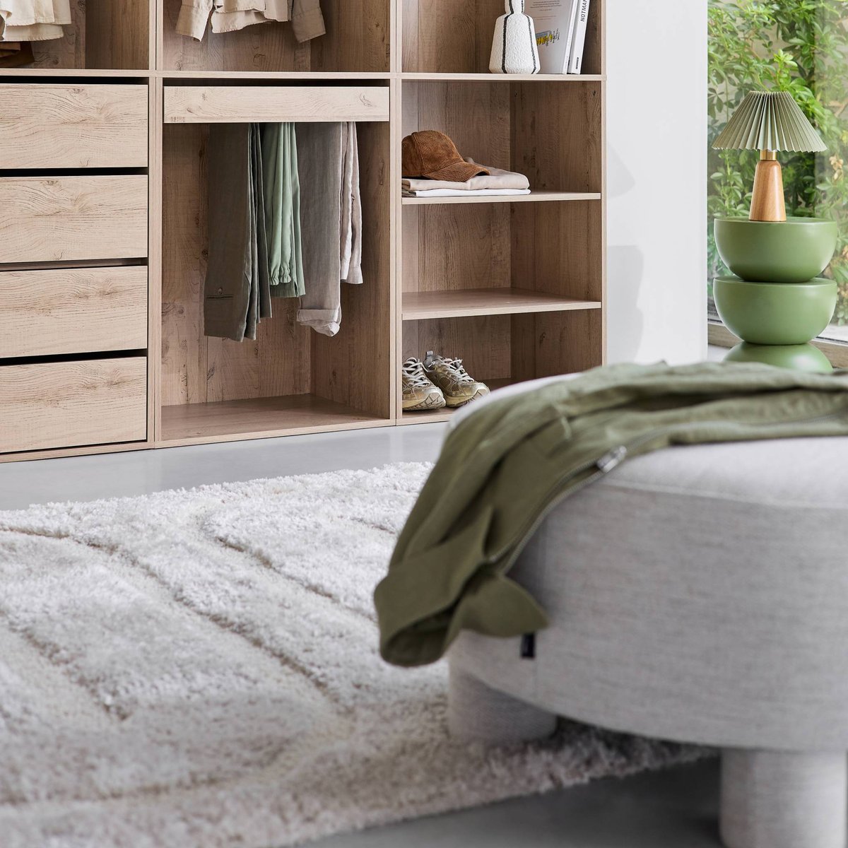 Kit dressing modulable décor bois 3 éléments MODULO blanc, SWEEEK