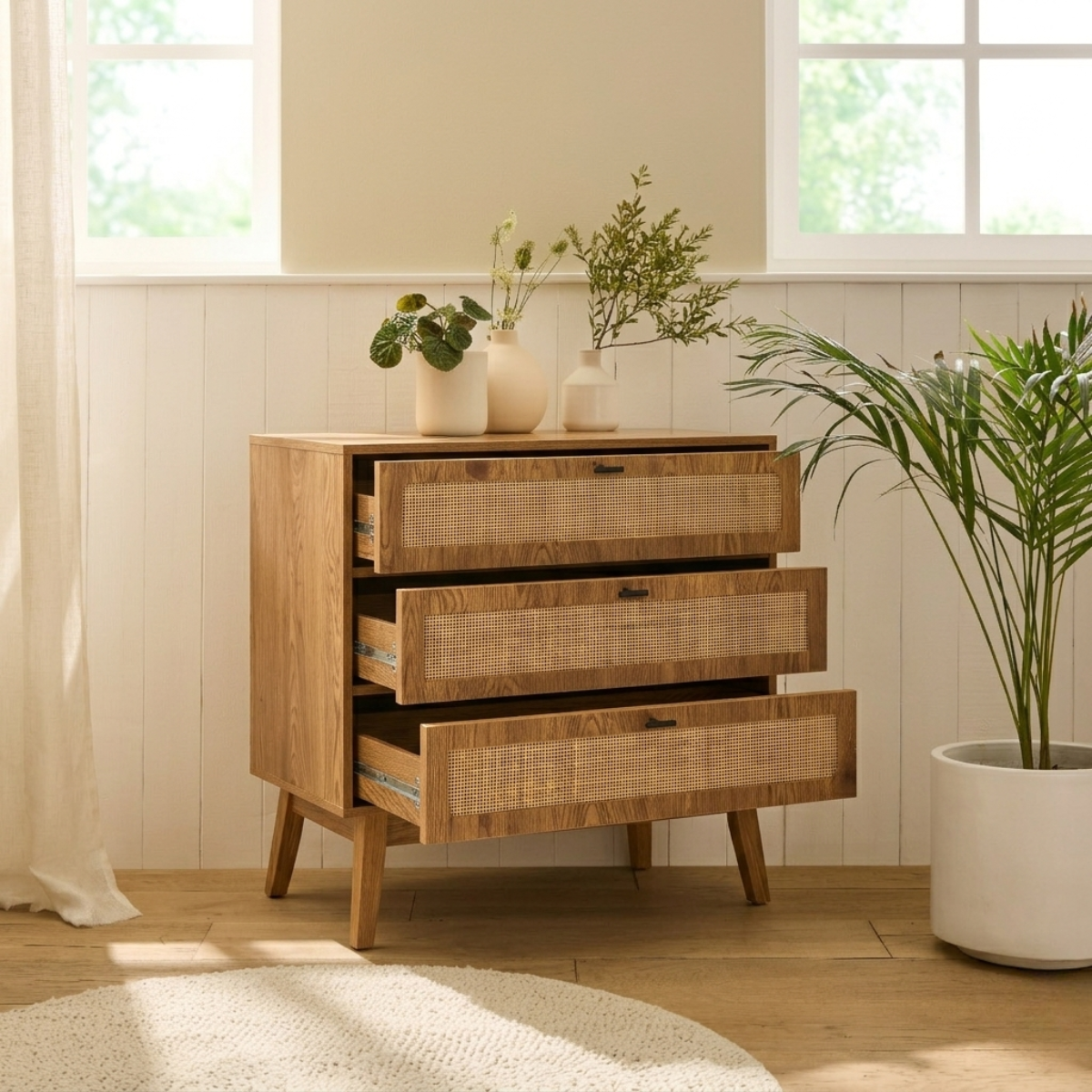 Commode 3 tiroirs - ALIA bois clair, CALICOSY