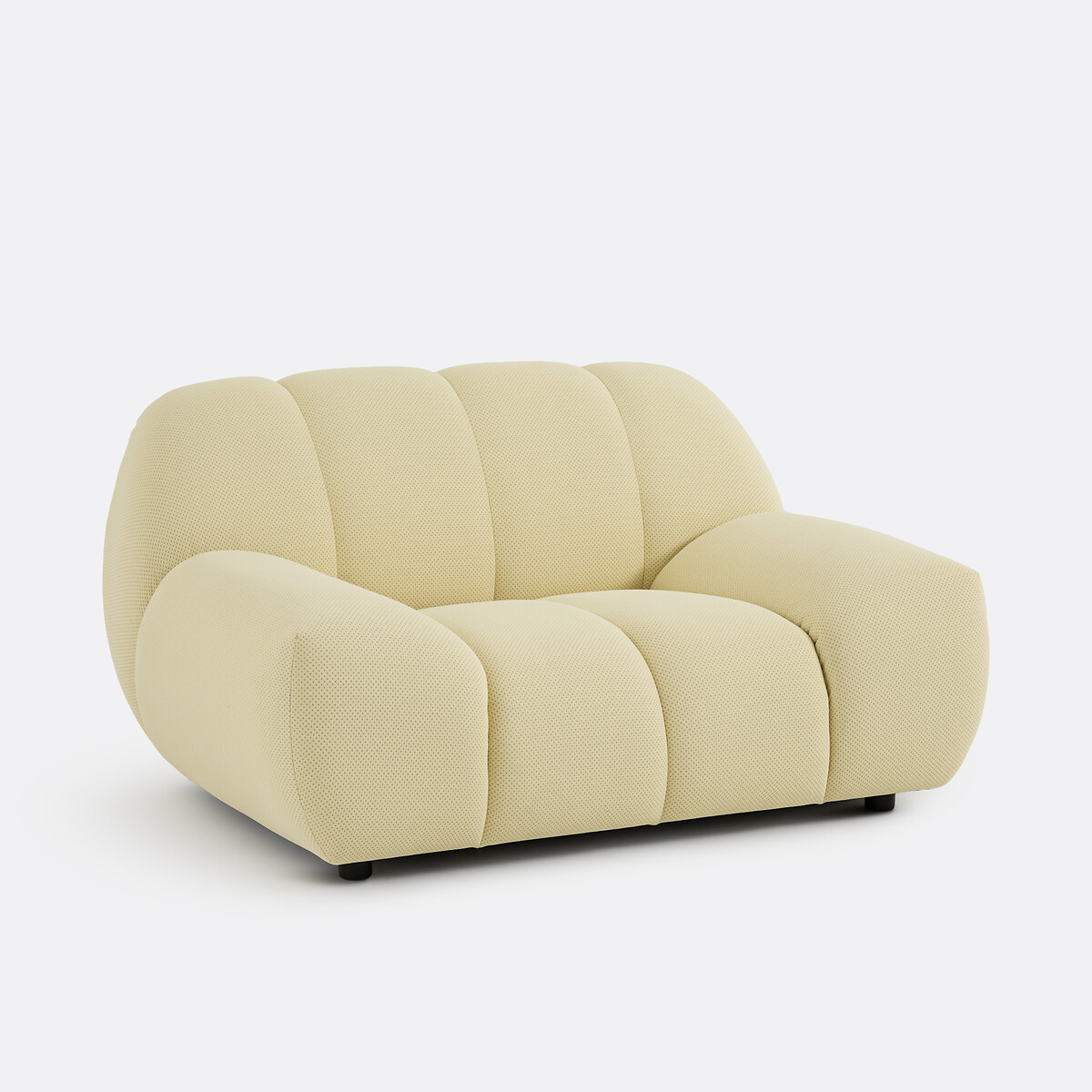 Fauteuil XL, en tissu matelassé, NURIA jaune, LA REDOUTE INTERIEURS