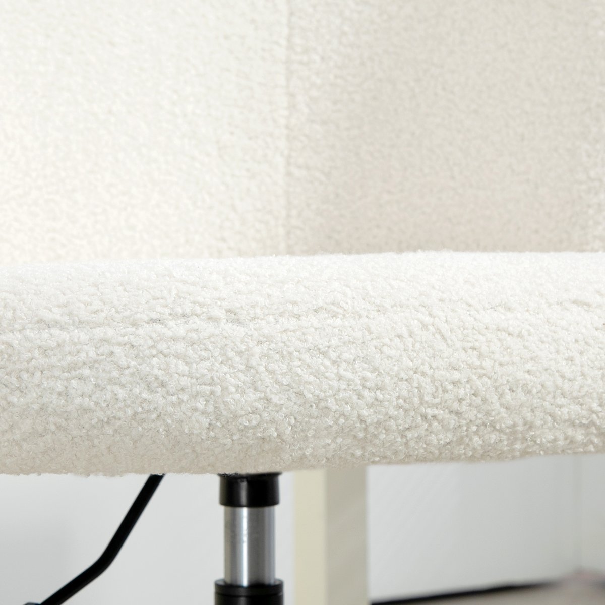 Chaise de bureau Polyester Crème blanc crème, HOMCOM
