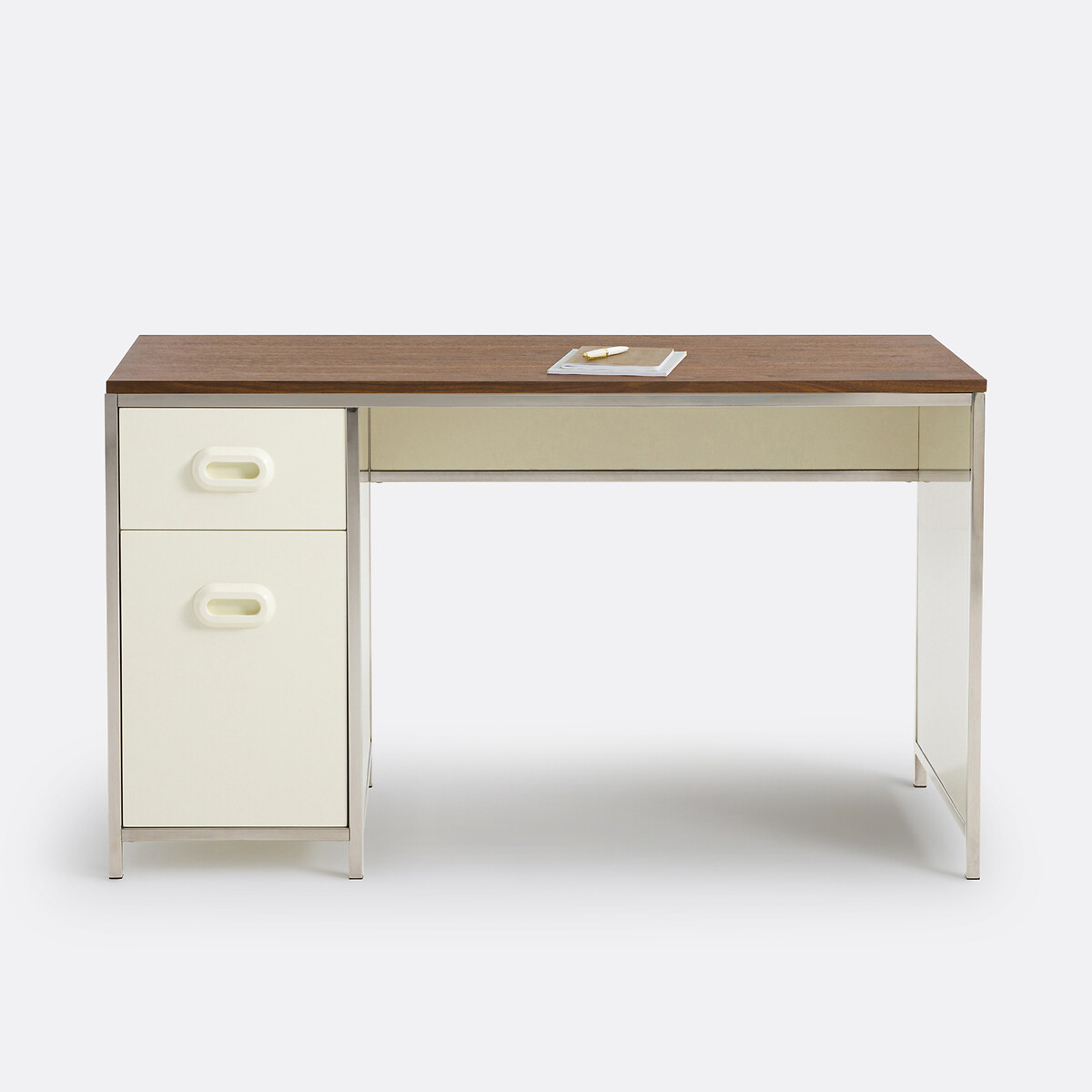 Bureau vintage, Cooven ecru/plaqué noyer, LA REDOUTE INTERIEURS