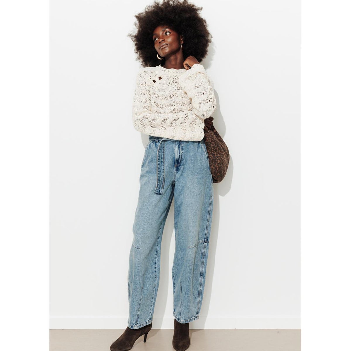 Jean paperbag taille haute jean moyen, PROMOD