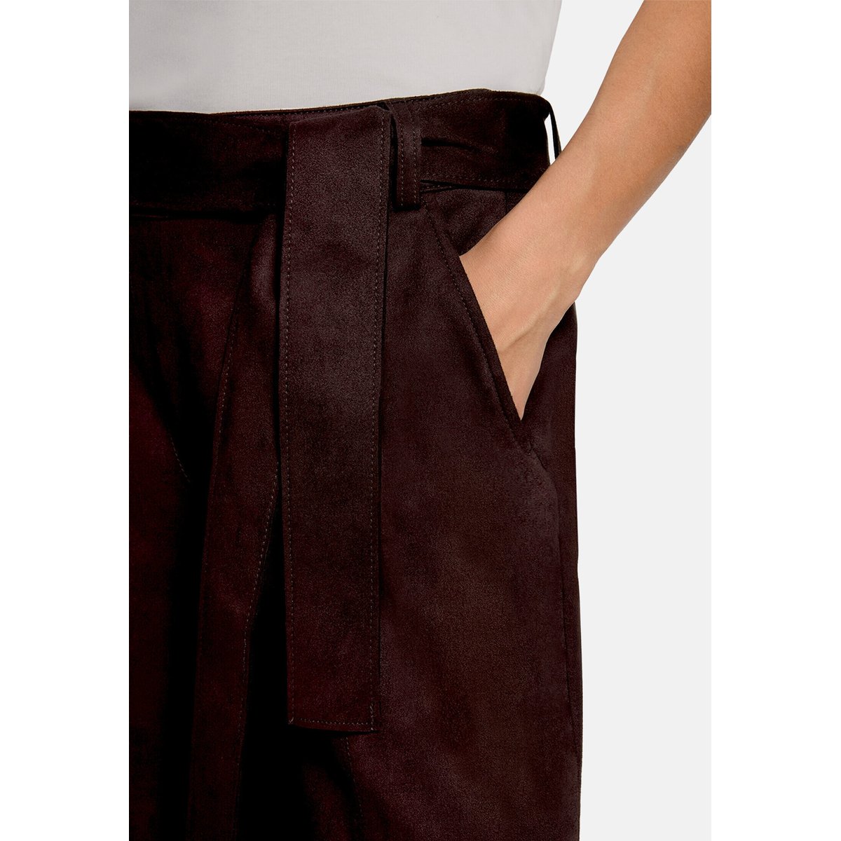 Jupe-culotte à ceinture à nouer chocolate plum, ZERO