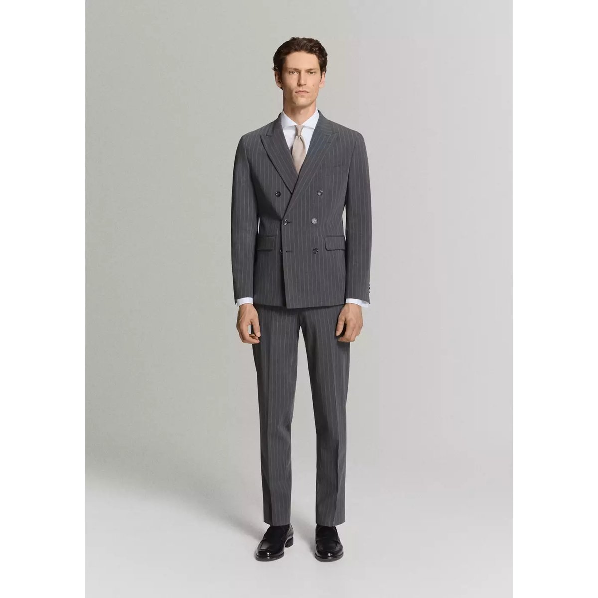 Veste de costume Monaco croisée slim-fit gris, MANGO MAN
