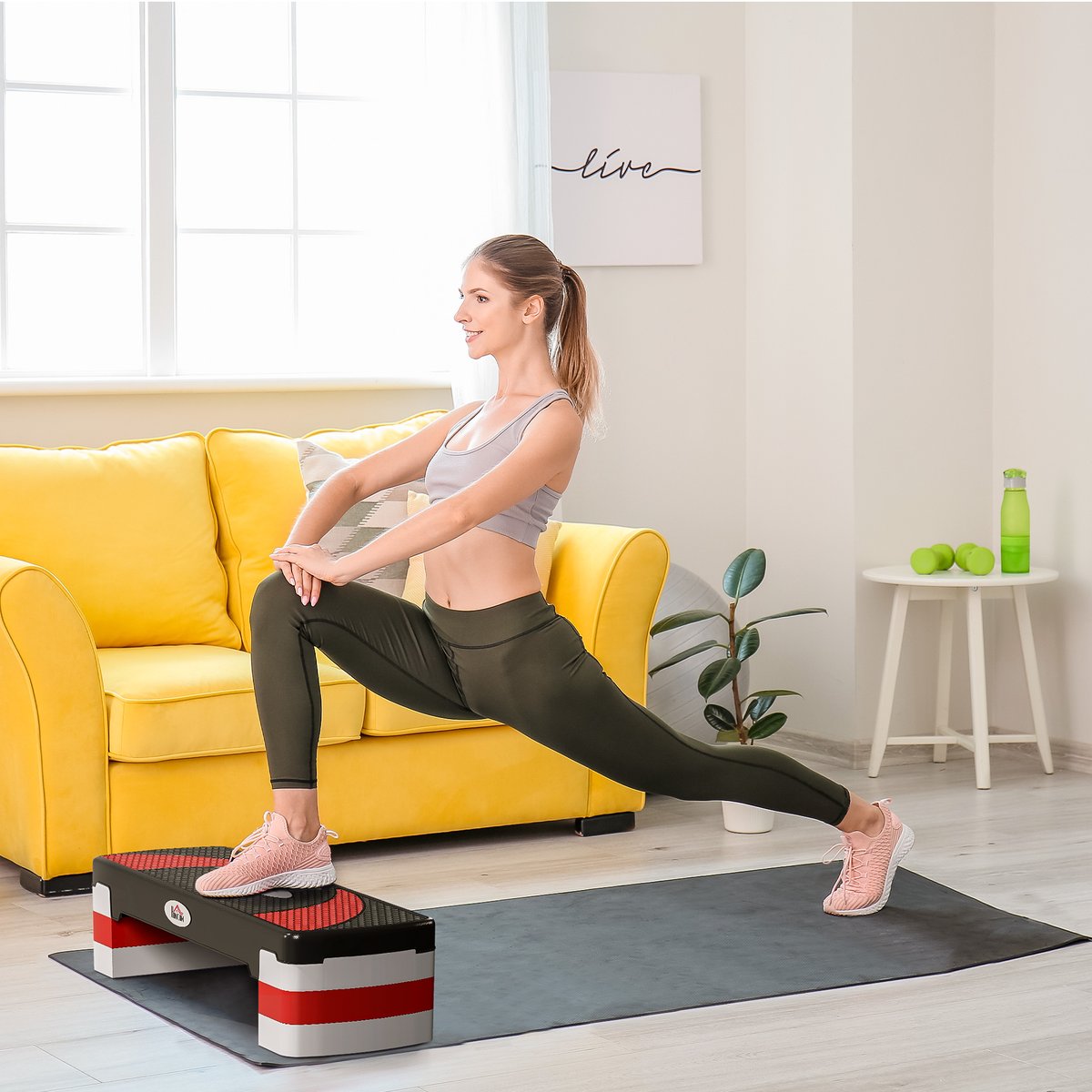 Stepper pour exercices d'aérobie noir, HOMCOM