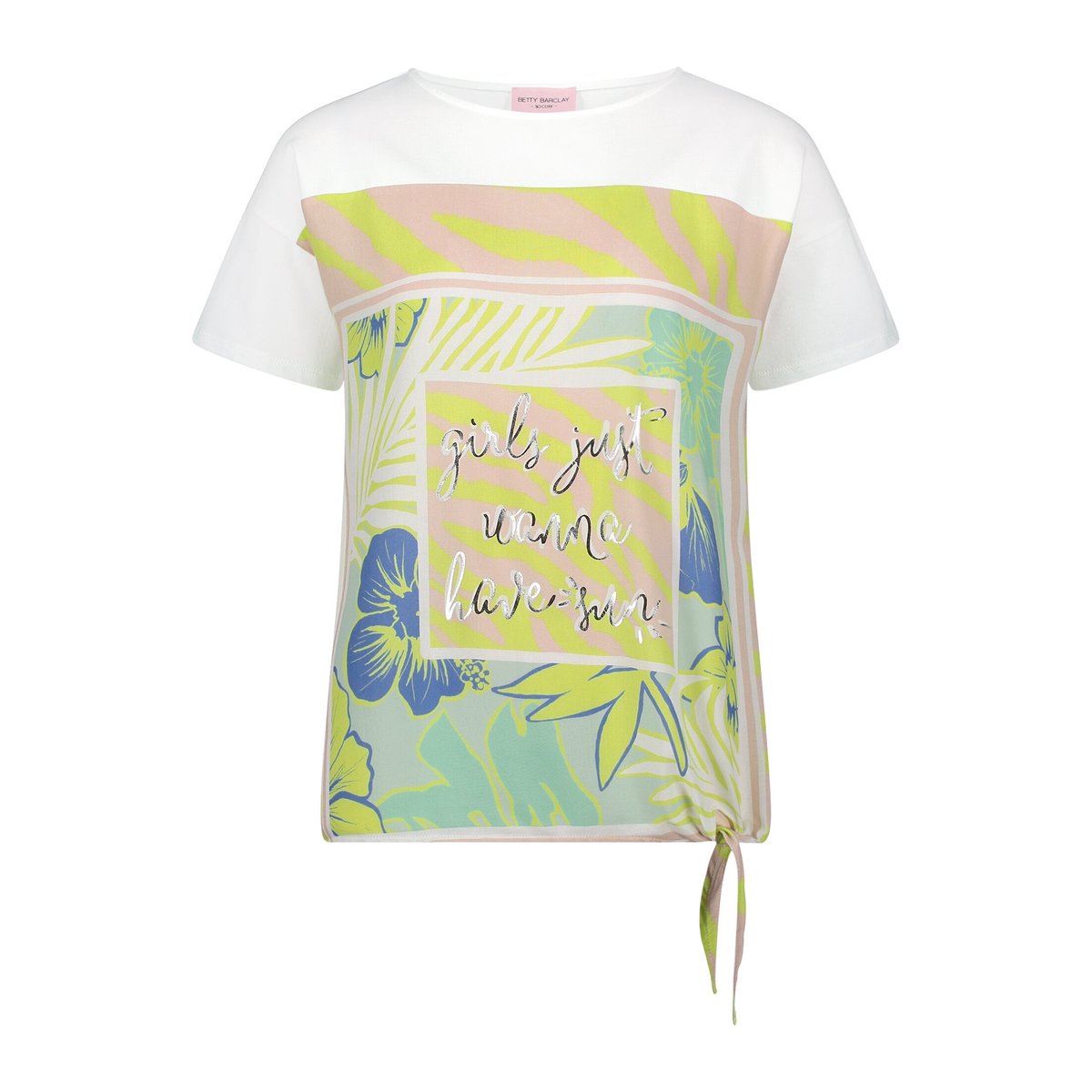 T-shirt façon blouse à nœud patch cream/green, BETTY BARCLAY