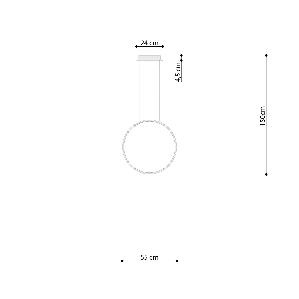 Suspension Aluminium Blanc LED 1 Rio blanc, EDEN