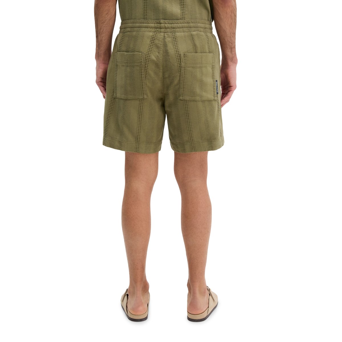 Short modèle Arik Jogger avec mélange de structures jacquard vert foncé, MARC O'POLO