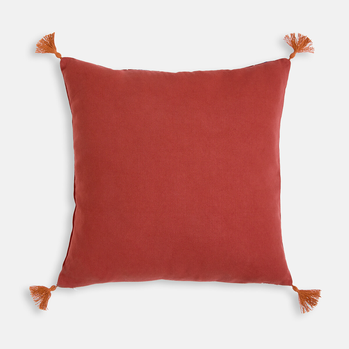Housse de coussin, 80% coton, 20% lin, 45 x 45 cm, TINARI rouge, LA REDOUTE INTERIEURS