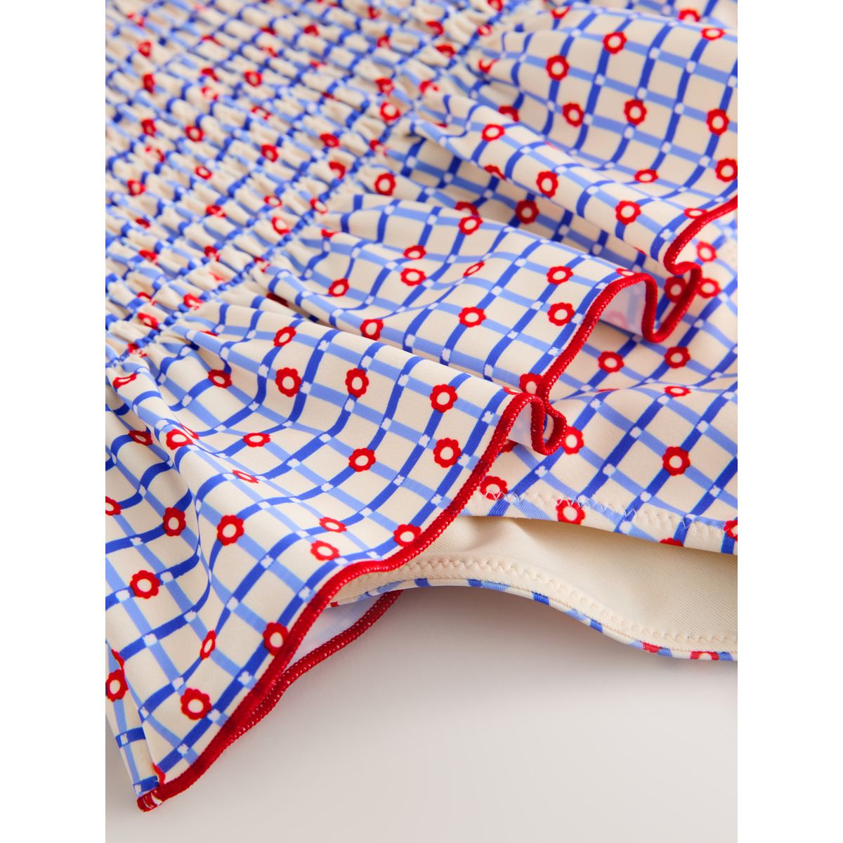Maillot de bain à fronces rouge/bleu à carreaux, NEXT