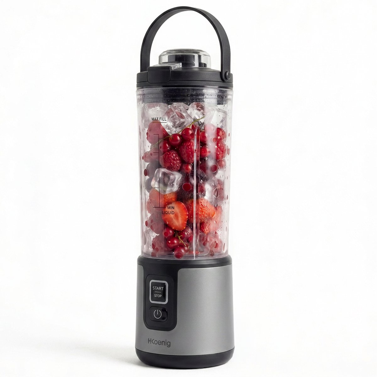 H.Koenig MOOTH16 - Mini blender portable sur batterie Bleu Pastel noir, H.KOENIG