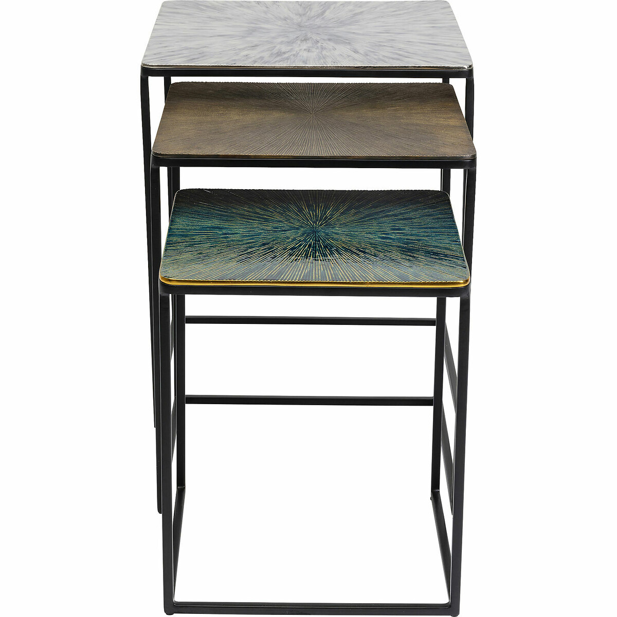 Table d appoint Ray carré (3/Set) multicolore, KARE DESIGN