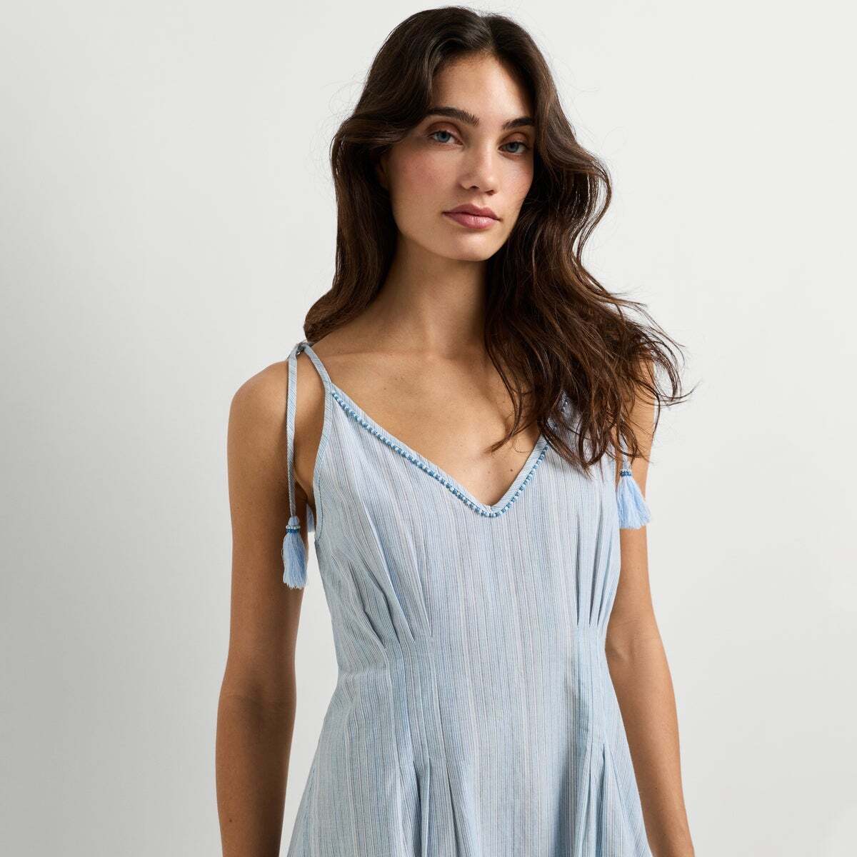 Robe Midi À Rayures bleu mer tempête, PEPE JEANS