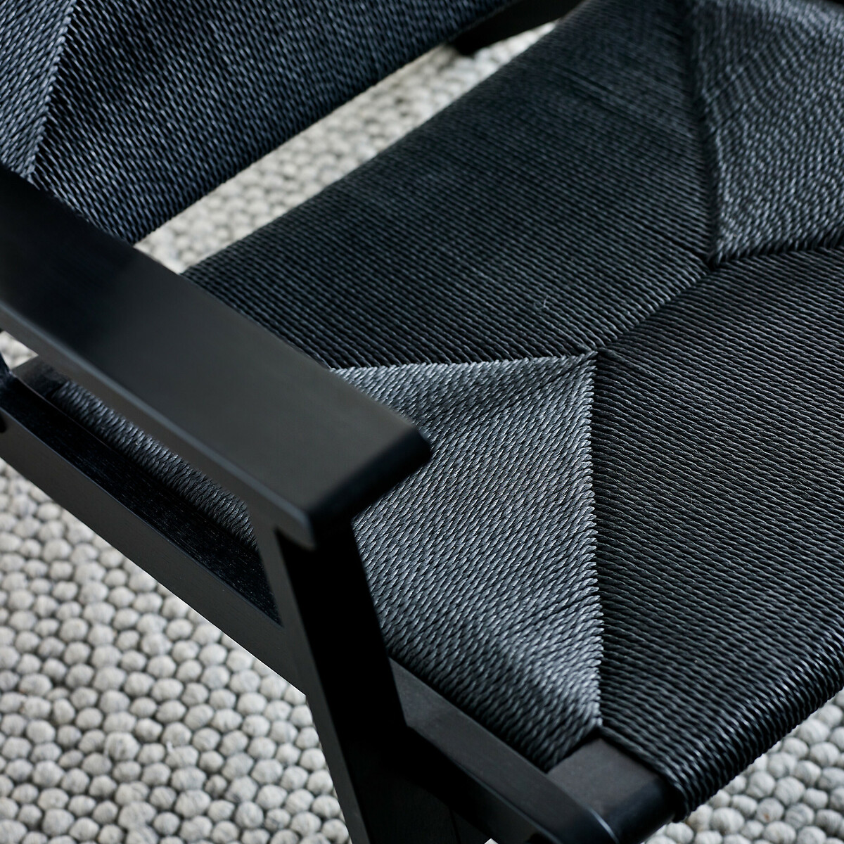 Ophelia Boho Oak & Rattan Accent Chair black, SO'HOME