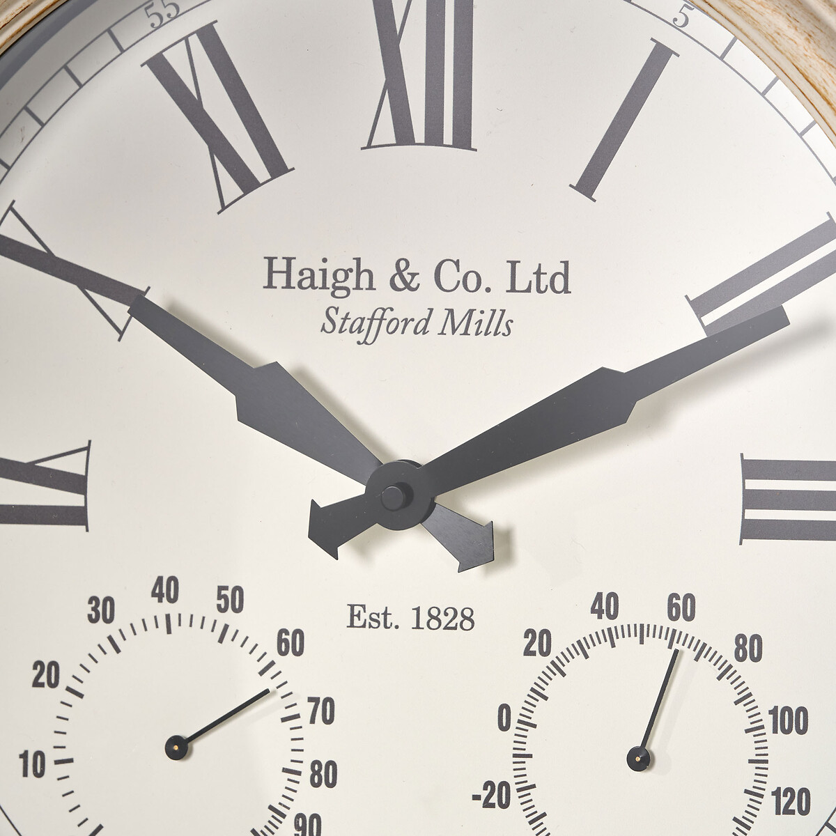 42cm Antique Effect Gold Brushed Cream Indoor/Outdoor Wall Clock cream, SO'HOME