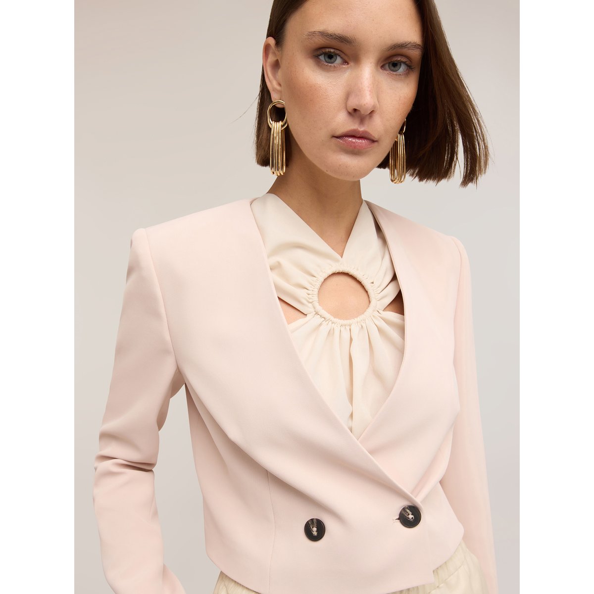 Veste spencer double boutonnage rosa cipria, MOTIVI